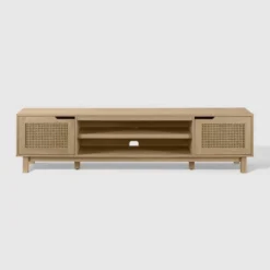 Modern Boho Storage TV Stand For TVs Up To 80" With Rattan Doors - Saracina Home -Saracina Home Sales Store GUEST b0d8acef 9f03 4235 95e4 57c3710f0a4e