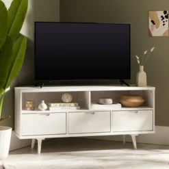 Cara Mid-Century Modern 3 Drawer Corner TV Stand For TVs Up To 58" - Saracina Home 22 Cara Mid-Century Modern 3 Drawer Corner TV Stand For TVs Up To 58" - Saracina Home -Saracina Home Sales Store GUEST b1ff3a9a 60ef 41ec 9a6f f1ca309dd560