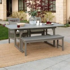 Ravenscroft 4pc Extendable Acacia Wood Outdoor Dining Set - Saracina Home 12 Ravenscroft 4pc Extendable Acacia Wood Outdoor Dining Set - Saracina Home -Saracina Home Sales Store GUEST b20e0fe7 9276 456a 86ae 1099a38eba59