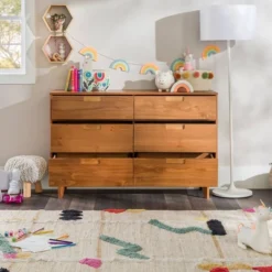 Mid-Century Modern Groove Wood 6 Drawer Dresser - Saracina Home -Saracina Home Sales Store GUEST b23f9ced 0f20 4832 b513 915786661b90