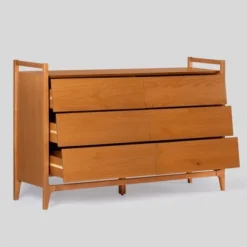 Mid-Century Modern Solid Wood Paneled 6 Drawer Dresser - Saracina Home -Saracina Home Sales Store GUEST b2c10dc1 8f47 4650 9aa3 73b031414cdc