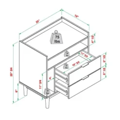 2pk Mid-Century Modern Solid Wood 2 Drawer Storage Nightstands - Saracina Home -Saracina Home Sales Store GUEST b4a44f9f b4b8 4593 b2f1 f1a651c0f8e1