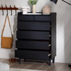 Mid-Century Modern Solid Wood 6 Drawer Vertical Dresser - Saracina Home -Saracina Home Sales Store GUEST b571b7d1 67da 4c59 8b4d 6ac67427b8b3