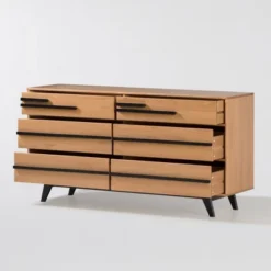 Modern 6 Drawer Double Dresser With Long Handles - Saracina Home -Saracina Home Sales Store GUEST b6ce59e4 476b 4467 9bca 2337d3686600