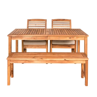 Ravenscroft 4pc Acacia Wood Patio Dining Set - Saracina Home 8 Ravenscroft 4pc Acacia Wood Patio Dining Set - Saracina Home - Image 8