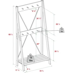 68" Solid Wood X Back Angled Hall Tree White Wash - Saracina Home 18 68" Solid Wood X Back Angled Hall Tree White Wash - Saracina Home -Saracina Home Sales Store GUEST bb29985f ab49 4989 acce 133d6ff43ac2