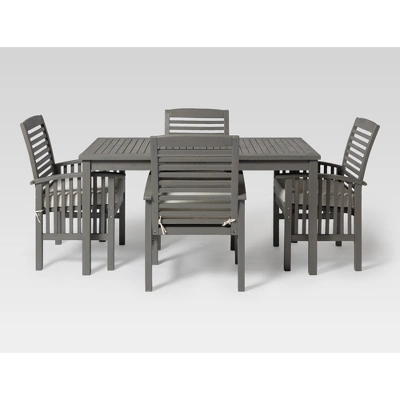 Ravenscroft 5pc Acacia Wood Patio Dining Set - Saracina Home 9 Ravenscroft 5pc Acacia Wood Patio Dining Set - Saracina Home - Image 9