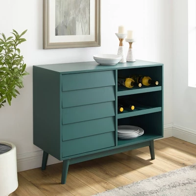 Mid Century Modern Bar Cabinet With Angled Legs - Saracina Home 2 Mid Century Modern Bar Cabinet With Angled Legs - Saracina Home - Image 2