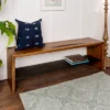 58" Solid Rustic Reclaimed Wood Entry Bench - Saracina Home