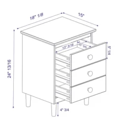 Stiva Classic Mid-Century Modern 3 Drawer Nightstand - Saracina Home -Saracina Home Sales Store GUEST bee22175 0b98 4727 8437 b5e06a3b01e7