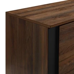 Shing Modern Striped Door 60" Sideboard With Glass Shelves Dark Walnut - Saracina Home -Saracina Home Sales Store GUEST bef05d25 666c 48a0 b74b 1f2567284867