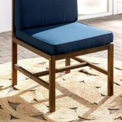 Modular Acacia Wood Armless Patio Chair With Cushion - Dark Brown/Navy - Saracina Home 21 Modular Acacia Wood Armless Patio Chair With Cushion - Dark Brown/Navy - Saracina Home -Saracina Home Sales Store GUEST bfd0a0ae 2818 4f4f ae86 f1a5c9140d53