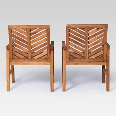 5pc Slatted Chevron Acacia Wood Patio Dining Set - Saracina Home 7 5pc Slatted Chevron Acacia Wood Patio Dining Set - Saracina Home - Image 7