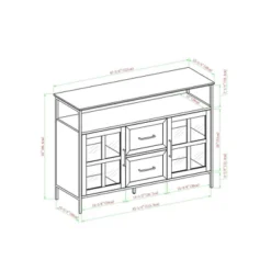 Adonis Transitional Industrial 3 Door Tiered Buffet Dark Walnut - Saracina Home -Saracina Home Sales Store GUEST c0a8e952 5cda 45e6 9676 5d39b362f880