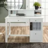 Home Office Deluxe White Wood Storage Computer Desk With Hutch - Saracina Home