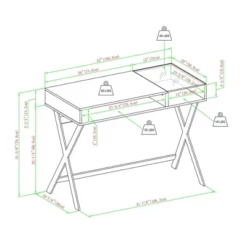 Modern Mixed Material Open Storage Computer Desk - Saracina Home -Saracina Home Sales Store GUEST c3d8ed95 ff96 4e65 9af9 0c9c2c1c22e3