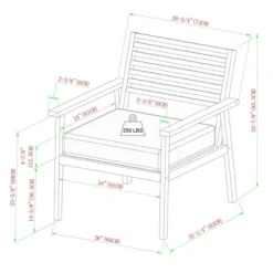 Saracina Home 4pc Mid-Century Modern Slatted Acacia Outdoor Patio Conversation Furniture Set -Saracina Home Sales Store GUEST c5373106 fe50 4bc9 a5c2 413de41b73ee 1