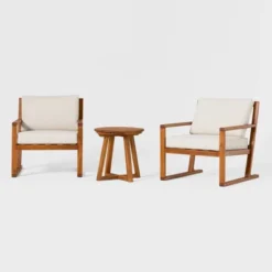 Saracina Home 3pc Modern Slat-Back Acacia Outdoor Conversation Set With Cushions 8 Saracina Home 3pc Modern Slat-Back Acacia Outdoor Conversation Set With Cushions -Saracina Home Sales Store GUEST c5f0efa3 a546 441a a62d 8991ad328bec