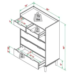 Mid-Century Modern Solid Wood 6 Drawer Vertical Dresser - Saracina Home -Saracina Home Sales Store GUEST c61ba0fa 135e 47de 9250 5e732e67fd91
