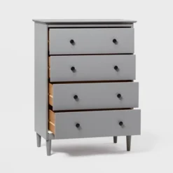 Stiva Classic Mid-Century Modern Vertical 4 Drawer Dresser Gray - Saracina Home -Saracina Home Sales Store GUEST c6d60492 56f3 4f0f 8f26 9a44ebfeb42d