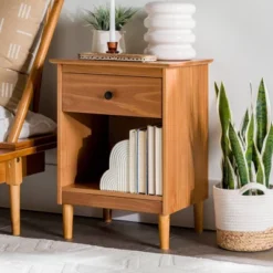 Stiva Classic Mid-Century Modern 1 Drawer Nightstand - Saracina Home -Saracina Home Sales Store GUEST c8343d55 c0d1 497d 9f75 4abb98c8f971