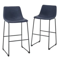 Set Of 2 Laslo Modern Upholstered Faux Leather Barstools - Saracina Home -Saracina Home Sales Store GUEST c8a50b3f e53f 45a3 9849 a53a3762f432