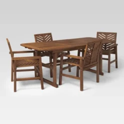 5pc Slatted Extendable Acacia Wood Patio Dining Set - Saracina Home -Saracina Home Sales Store GUEST cc50b929 1d11 42ba bbdf 3a0193ac6925