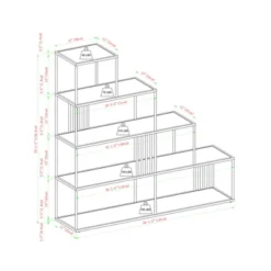 55.5" Modern 4 Shelf With Metal Bar Room Divider Bookcase Coastal Oak/Black - Saracina Home 15 55.5" Modern 4 Shelf With Metal Bar Room Divider Bookcase Coastal Oak/Black - Saracina Home -Saracina Home Sales Store GUEST cc7da339 0cfb 4594 9f54 82cb5df98f11