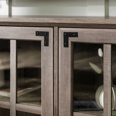 Avalene Modern Farmhouse 4 Door Glass Window Pane TV Stand For TVs Up To 65" - Saracina Home 12 Avalene Modern Farmhouse 4 Door Glass Window Pane TV Stand For TVs Up To 65" - Saracina Home - Image 12