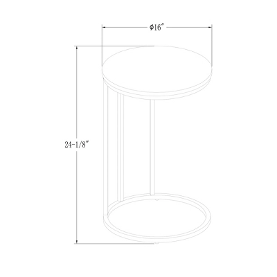 24" Modern Glam Round C Table Faux White Marble/Gold - Saracina Home 4 24" Modern Glam Round C Table Faux White Marble/Gold - Saracina Home - Image 4