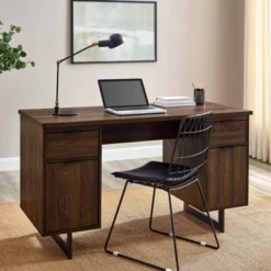 DuPonte Modern Double Sided Pedestal Executive Desk Dark Walnut - Saracina Home 6 DuPonte Modern Double Sided Pedestal Executive Desk Dark Walnut - Saracina Home -Saracina Home Sales Store GUEST ce88555d d014 4eb0 bd5f 6d83bd8203f3