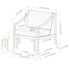 Saracina Home Mid-Century Modern Slatted Outdoor Acacia Arm Chair With Cushion -Saracina Home Sales Store GUEST d02019b5 cfda 43ca aa82 f0818f3c14cb