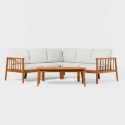 Saracina Home 6pc Modern Boho Outdoor Eucalyptus Spindle Sectional -Saracina Home Sales Store GUEST d044e6ff bf58 4bfe baa2 ed0efadee2bd