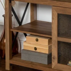 Sophie Rustic Farmhouse X Frame Glass Doors TV Stand For TVs Up To 80" Rustic Oak - Saracina Home 25 Sophie Rustic Farmhouse X Frame Glass Doors TV Stand For TVs Up To 80" Rustic Oak - Saracina Home -Saracina Home Sales Store GUEST d0b45f21 041d 413e bebc bbe7a5ae13a6