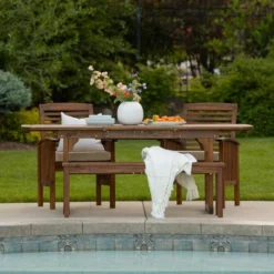 Ravenscroft 4pc Extendable Acacia Wood Outdoor Dining Set - Saracina Home 10 Ravenscroft 4pc Extendable Acacia Wood Outdoor Dining Set - Saracina Home -Saracina Home Sales Store GUEST d1e17e82 6666 4c9e 9100 6baec1df9027