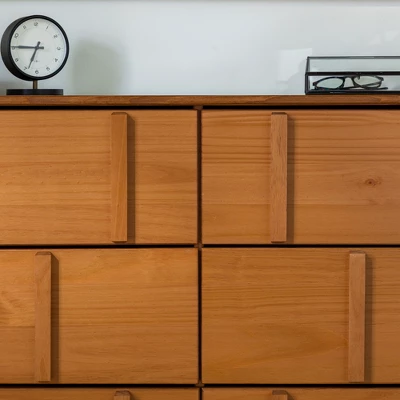 Modern Vertical Accent Solid Wood 6 Drawer Double Dresser - Saracina Home 13 Modern Vertical Accent Solid Wood 6 Drawer Double Dresser - Saracina Home - Image 13