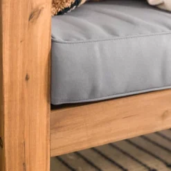 Galia Square Leg Acacia Wood Patio Loveseat With Cushions - Brown - Saracina Home -Saracina Home Sales Store GUEST d2ed3c81 9739 462a bb73 fd1b3f7c05ae