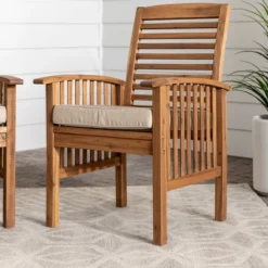 2pk Acacia Wood Patio Chairs With Cushions - Saracina Home -Saracina Home Sales Store GUEST d340493c 7146 44bb ac78 ce1f986675be