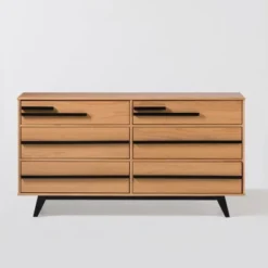 Modern 6 Drawer Double Dresser With Long Handles - Saracina Home -Saracina Home Sales Store GUEST d4240551 ee83 45e1 8740 746170bdb79c