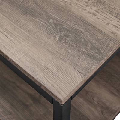 72" Industrial Farmhouse Metal And Wood Hall Tree Gray Wash - Saracina Home 4 72" Industrial Farmhouse Metal And Wood Hall Tree Gray Wash - Saracina Home - Image 4