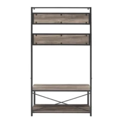 72" Industrial Farmhouse Metal And Wood Hall Tree Gray Wash - Saracina Home 9 72" Industrial Farmhouse Metal And Wood Hall Tree Gray Wash - Saracina Home -Saracina Home Sales Store GUEST d69cde4c 7309 4cd5 8f50 c9aa8116027a