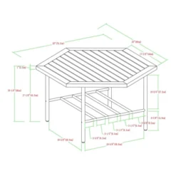 Saybrook Modern Metal And Wood Patio Hexagon Coffee Table - Dark Brown - Saracina Home -Saracina Home Sales Store GUEST d69fcad8 dd78 44f7 9cb3 7ab9f63b2a4f
