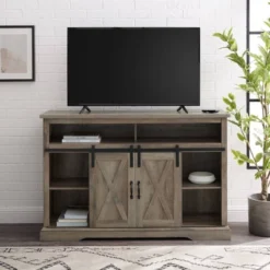 Transitional Sliding Barndoor Highboy TV Stand For TVs Up To 58" - Saracina Home 24 Transitional Sliding Barndoor Highboy TV Stand For TVs Up To 58" - Saracina Home -Saracina Home Sales Store GUEST d93bcb01 6b73 4caa 92df 0c0c138da9a4