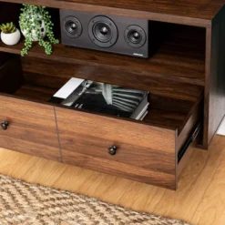 Modern Vinyl Record Player Storage TV Stand For TVs Up To 65" Dark Walnut - Saracina Home 17 Modern Vinyl Record Player Storage TV Stand For TVs Up To 65" Dark Walnut - Saracina Home -Saracina Home Sales Store GUEST da3c3527 13f3 4543 9538 6f78de8aa248