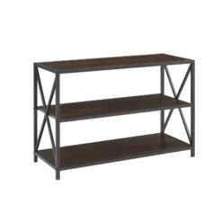 25.62" X Frame Metal And Wood Media Bookshelf - Saracina Home -Saracina Home Sales Store GUEST da6fbbb0 99a4 4545 81a6 9cf064af15da