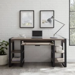 60" Industrial Transitional Tech Desk With USB - Saracina Home -Saracina Home Sales Store GUEST dd350e77 1461 48fb a567 a9f26aa2ef21