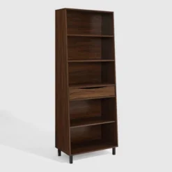 72.5" Mid-Century Modern 1 Drawer Angled Bookshelf - Saracina Home -Saracina Home Sales Store GUEST dee13ed8 b5a6 4b0f 873d 91d8d823c6c3