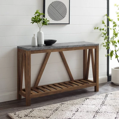 Taylen A Frame Farmhouse Entryway Console Table - Saracina Home 1 Taylen A Frame Farmhouse Entryway Console Table - Saracina Home
