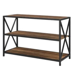 25.62" X Frame Metal And Wood Media Bookshelf - Saracina Home -Saracina Home Sales Store GUEST dfa6e6c7 d4cc 4a5d a539 2c5443d07d4c