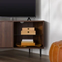 Contemporary Corner TV Stand For TVs Up To 55" Dark Walnut - Saracina Home 22 Contemporary Corner TV Stand For TVs Up To 55" Dark Walnut - Saracina Home -Saracina Home Sales Store GUEST e0479c82 71bd 4df9 b733 5615a41811fc